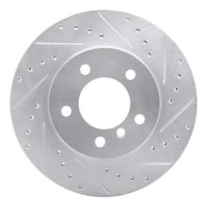 BMW 325I Brake Rotor (1) - Front Right - R1 Concepts - Drilled & Slotted - Silver - `99-`08